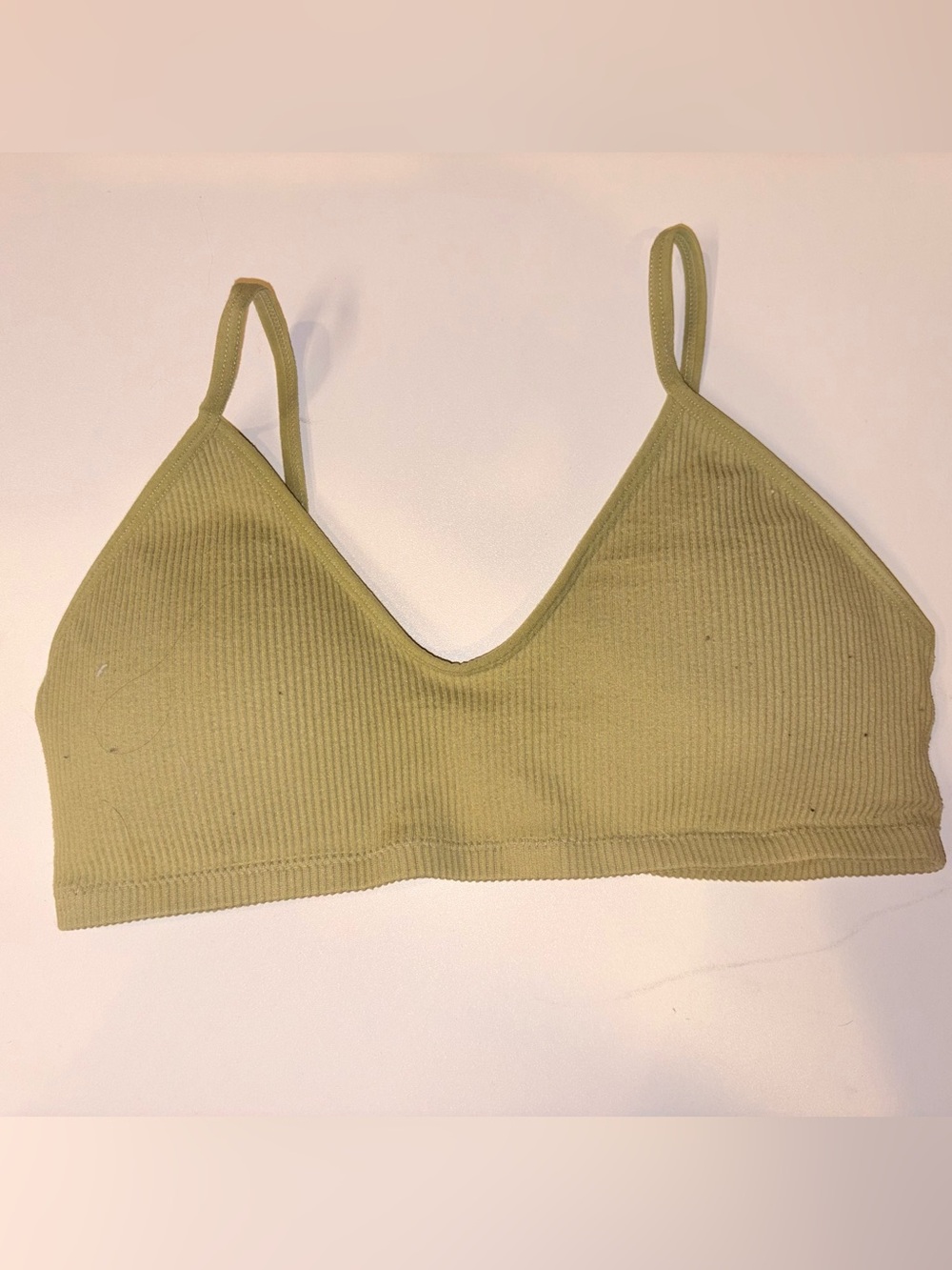 Forever 21 Ribbed Seamless Bralette Sage Green Size M